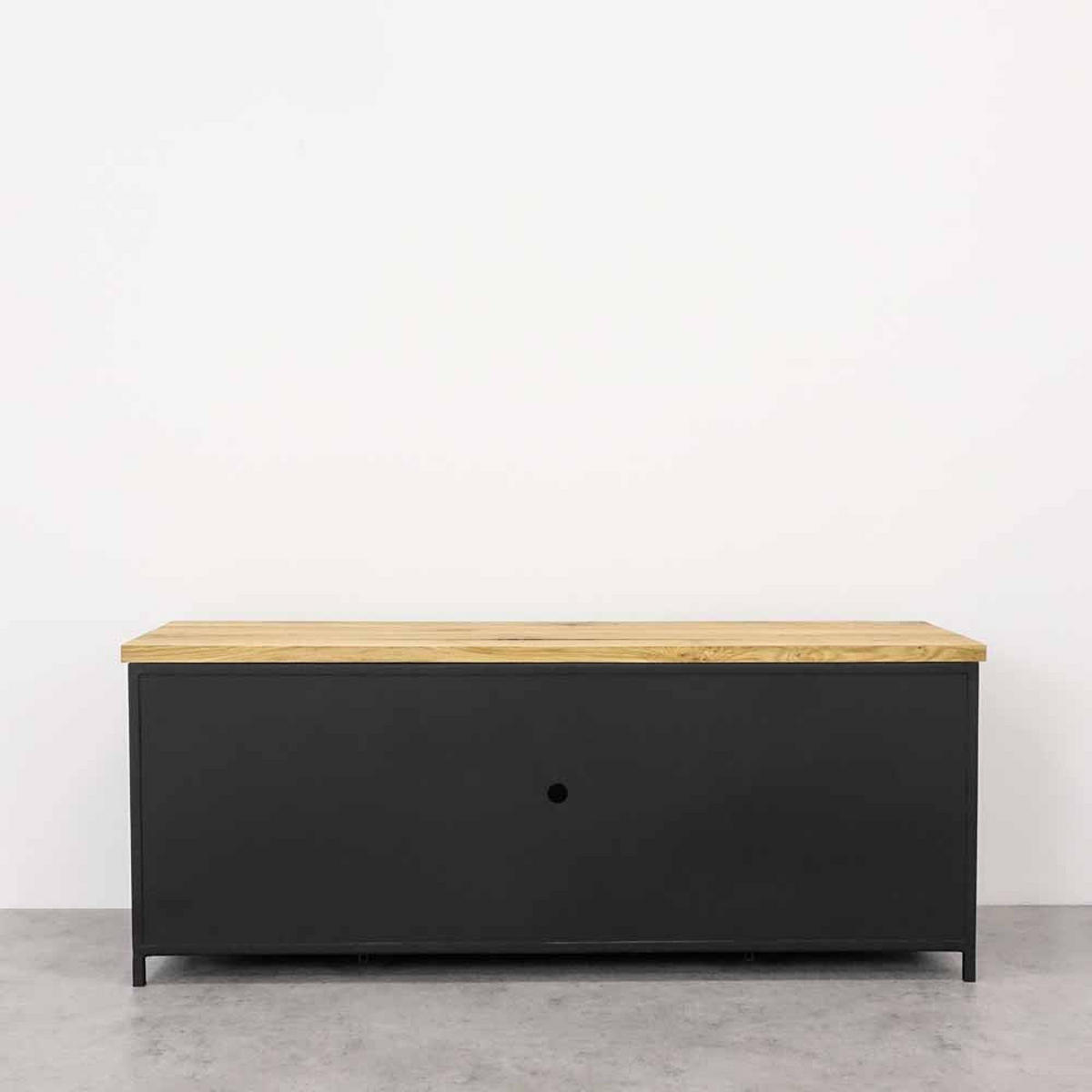 TV-SCHRANK aus Massivholz STRONG 2 - Honigeiche/Schwarz, Holz (150/60/45cm) - Seart