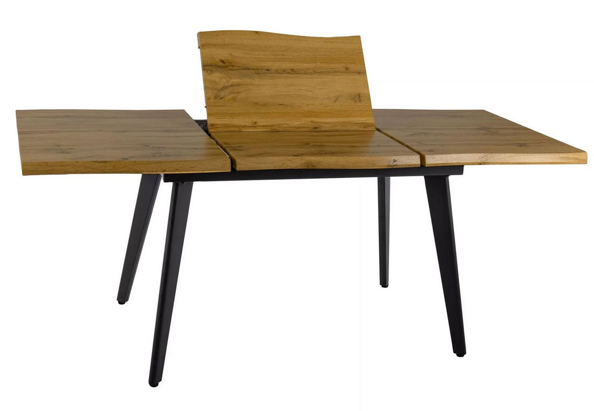 ESSTISCH Fresno Eiche Artisan / Schwarz 120-180 / 80 / 76cm - Eichefarben/Schwarz, Holz/Holzwerkstoff (80/120/76cm) - Feldmann-Wohnen