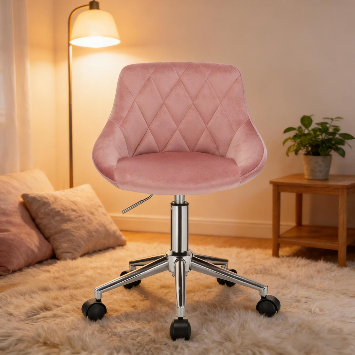 BÜROSTUHL Rosa 37,5/31,5/77 cm - Pink, Metall (31.5/77/37.5cm) - PANGIVO