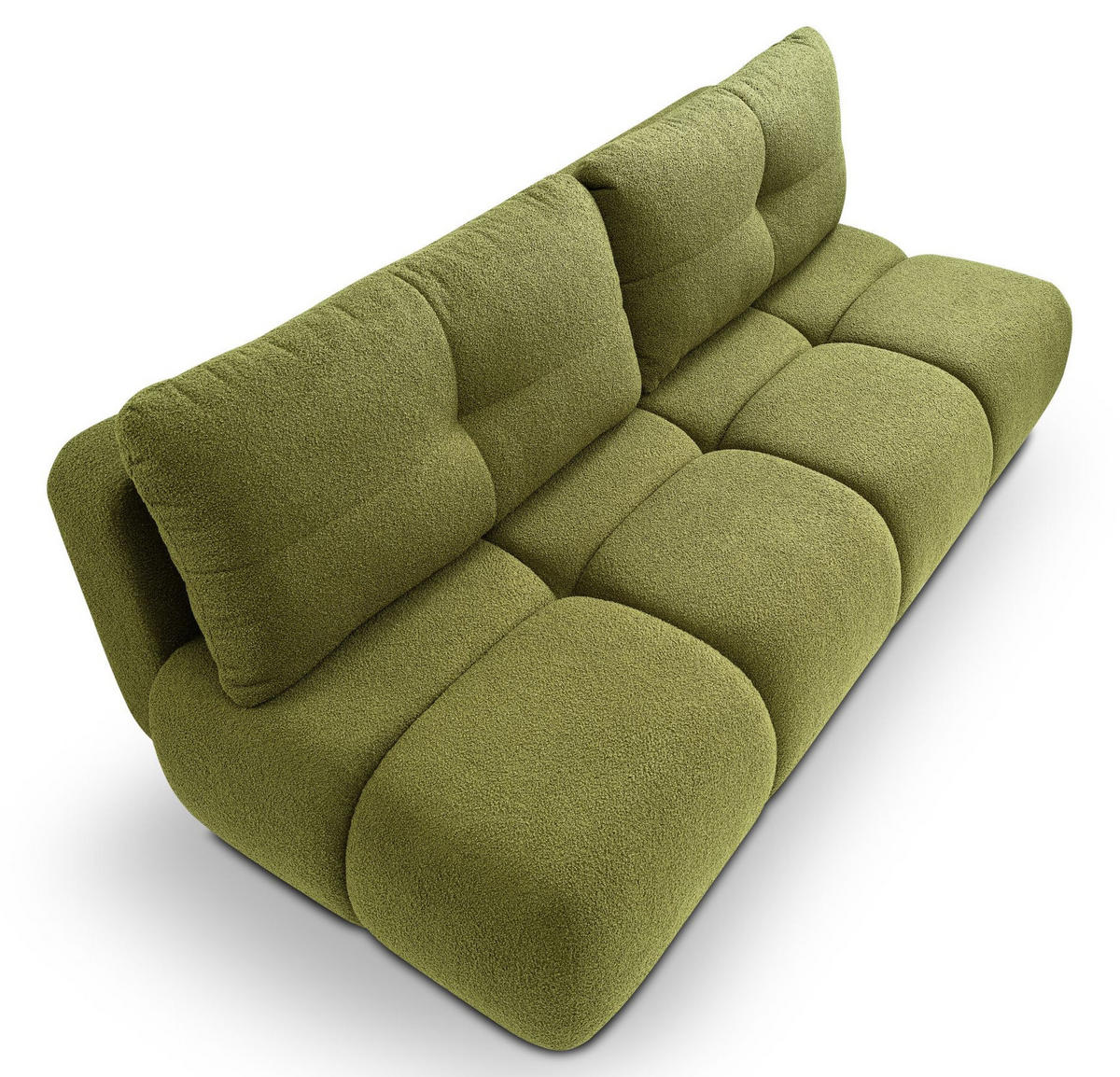SCHLAFSOFA MILA, Sofa mit Schlaffunktion und Bettkasten, Farbe: Grün, Bouclé-Stoff - Grün, Textil (214/89/104cm) - Sepro Meble