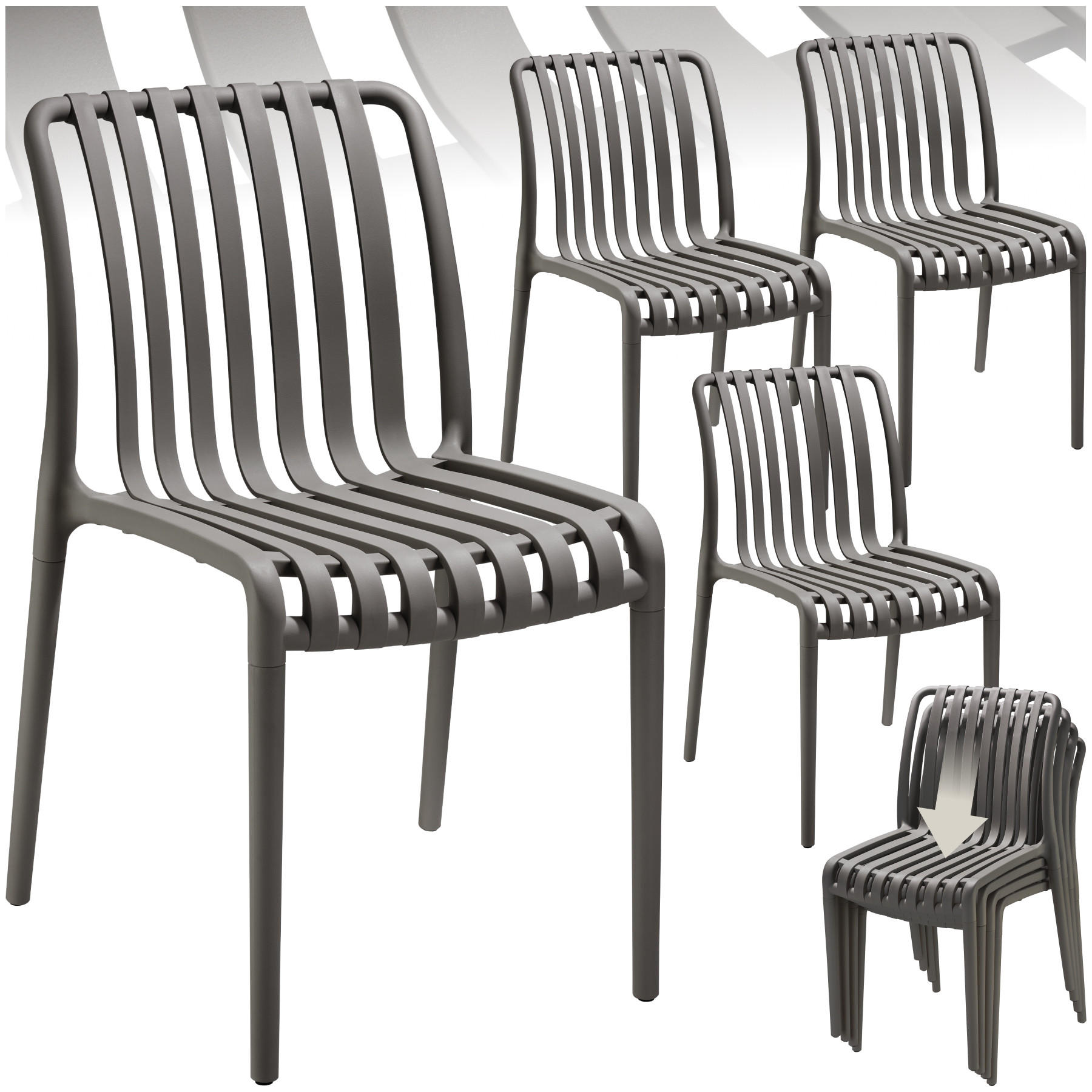 GARTENSTÜHLE Alcudia,47 x 58 x 80,5 cm, Belastbarkeit 110 kg,anthrazit - Anthrazit, Textil (47/80.5/58cm) - tectake