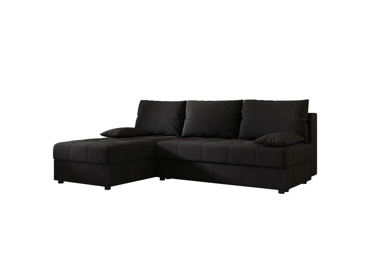 ECKSOFA MOS L Cosmic 100 Links mit Schlaffunktion - Schwarz, Textil (200/143cm) - Bedante