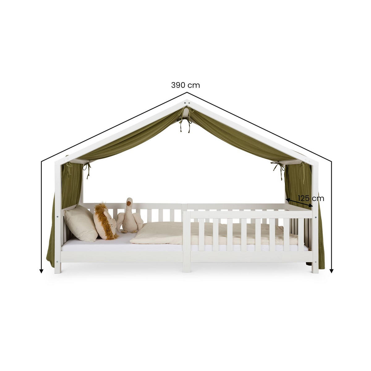 HAUSBETT-HIMMEL LIAN dunkelgrün - Dunkelgrün, Textil - IDIMEX