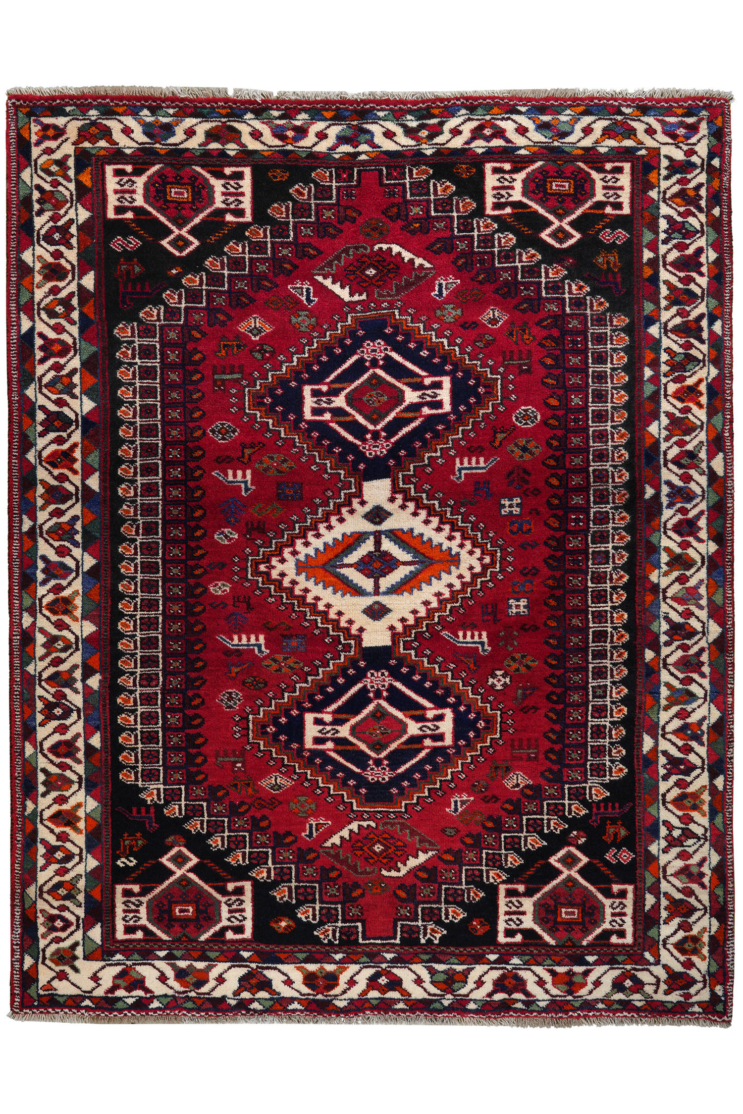 TEPPICH Gashgai Rot 203/159 cm Schurwolle - Rot, Textil (159/203cm) - Looma