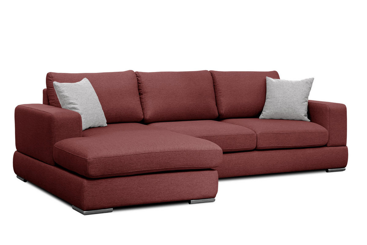 ECKSOFA OTTO 4-Sitzer, bordeaux - Bordeaux, Holzwerkstoff/Textil (159/279cm) - Courtois Laville