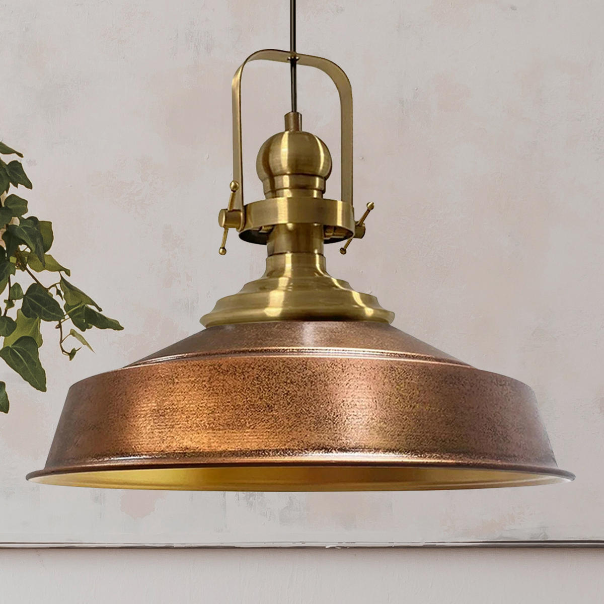 PENDELLEUCHTE Asletl 41/38 cm - Kupferfarben, Metall (38/41/160cm) - Bamyum