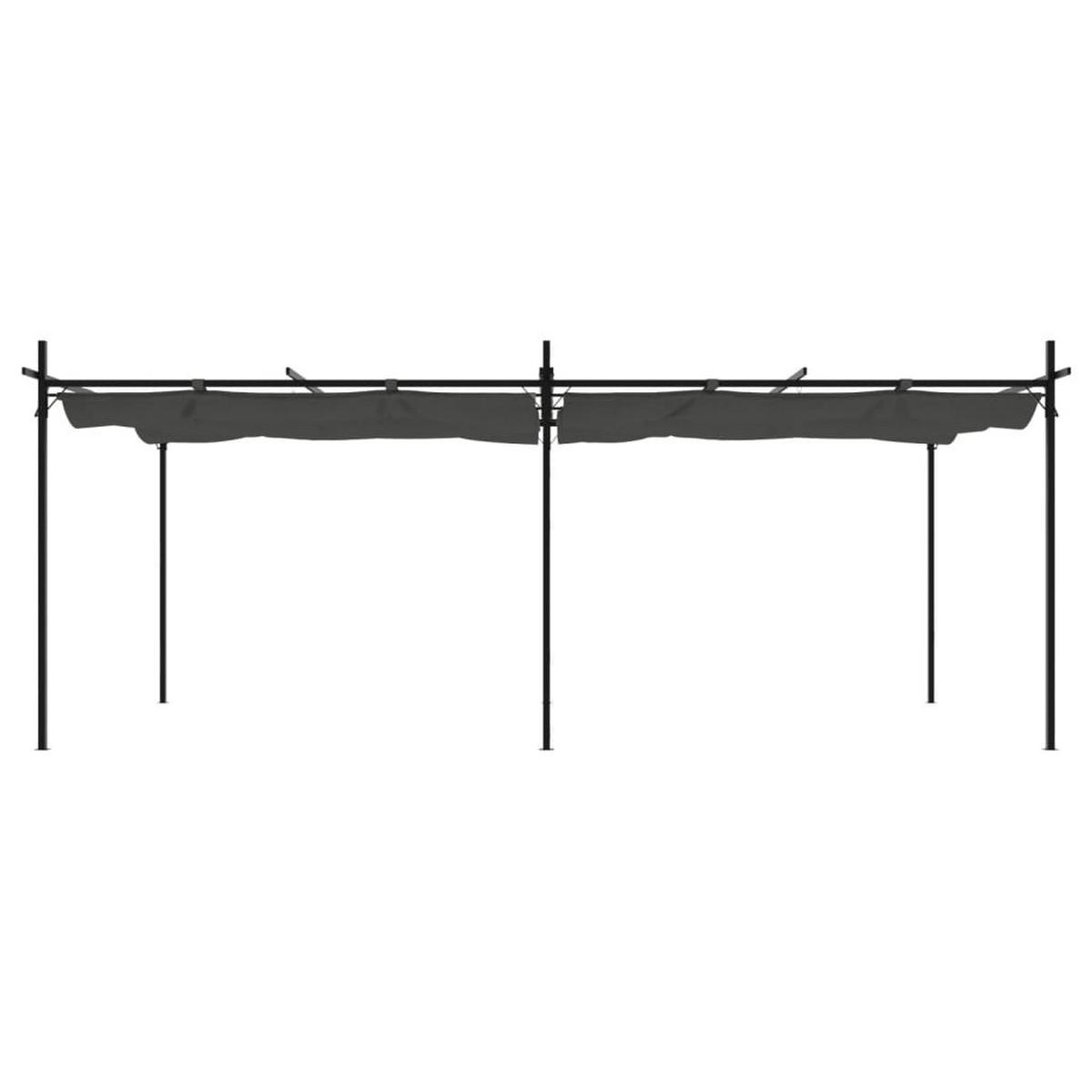 TERRASEENÜBERDACHUNG mit Schiebedach OLIMP Anthrazit 589x292x230 cm - Anthrazit, Metall (589/230/292cm) - DELUKE