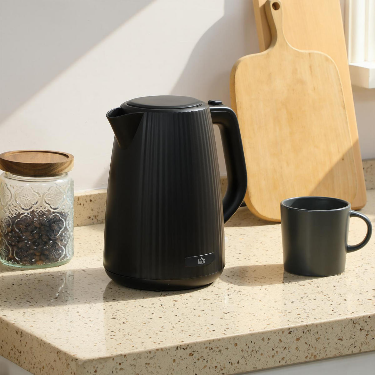 WASSERKOCHER DE-07944 1,7 L, Schnellkochfunktion Schwarz - Schwarz, Kunststoff (15.6/23.3/21.4cm) - ComfortXL