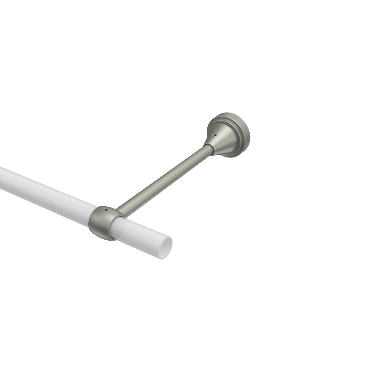 TRÄGER FÜR GARDINENSTANGEN 16 mm Ø, Primus 1-läufig, Chrom matt - Nickelfarben, Metall (19.2/4/4cm) - INTERDECO