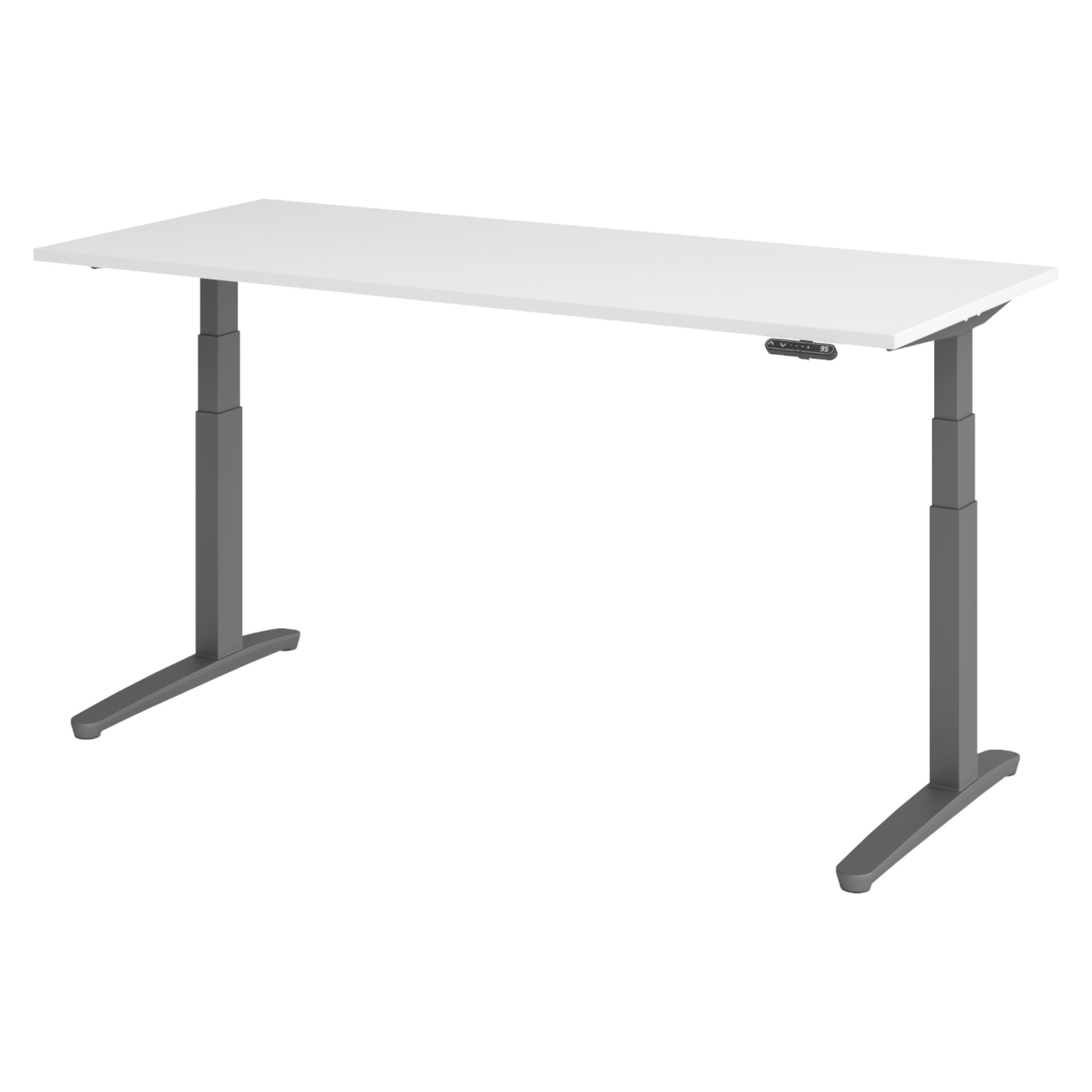 bümö Schreibtisch Weiß, Graphit 180x74x80 cm