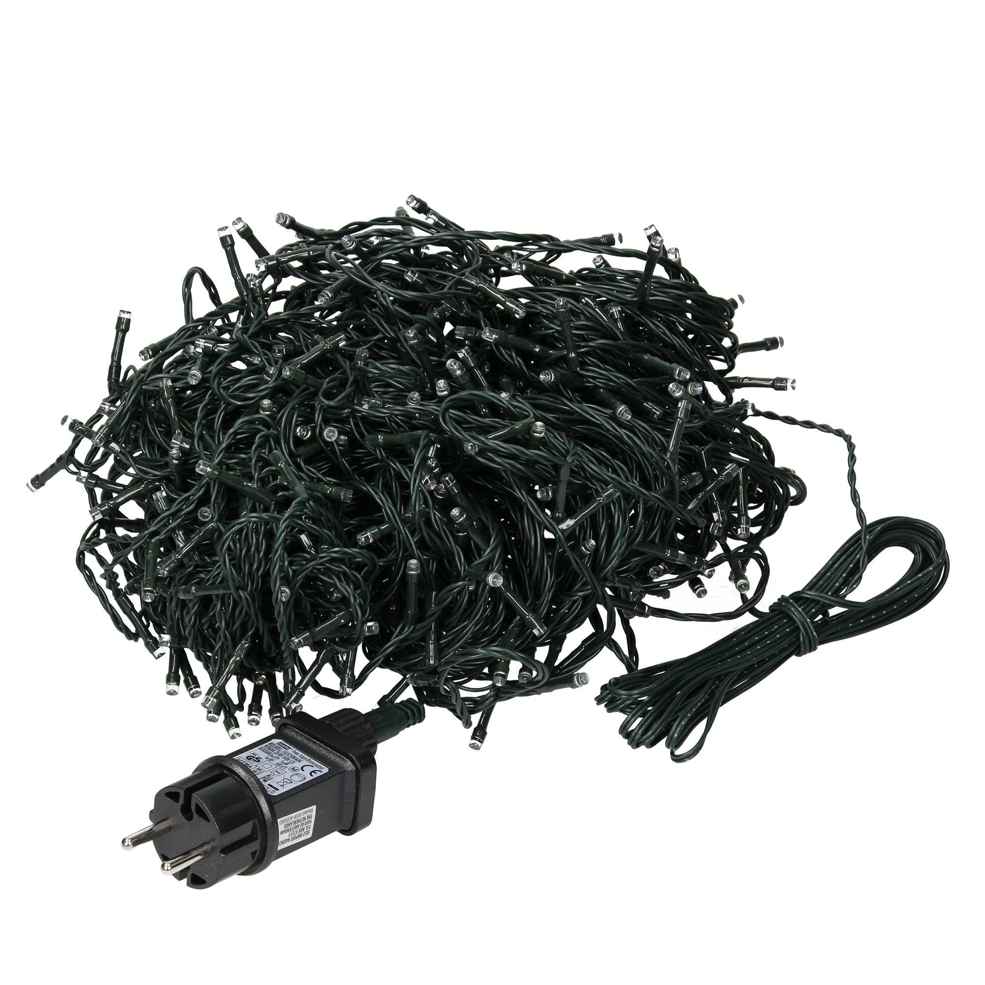 LED CLUSTER LICHTERKETTE 36m 480 LEDs Kaltweiß - Dunkelgrün, Kunststoff (3900cm) - ECD-Germany