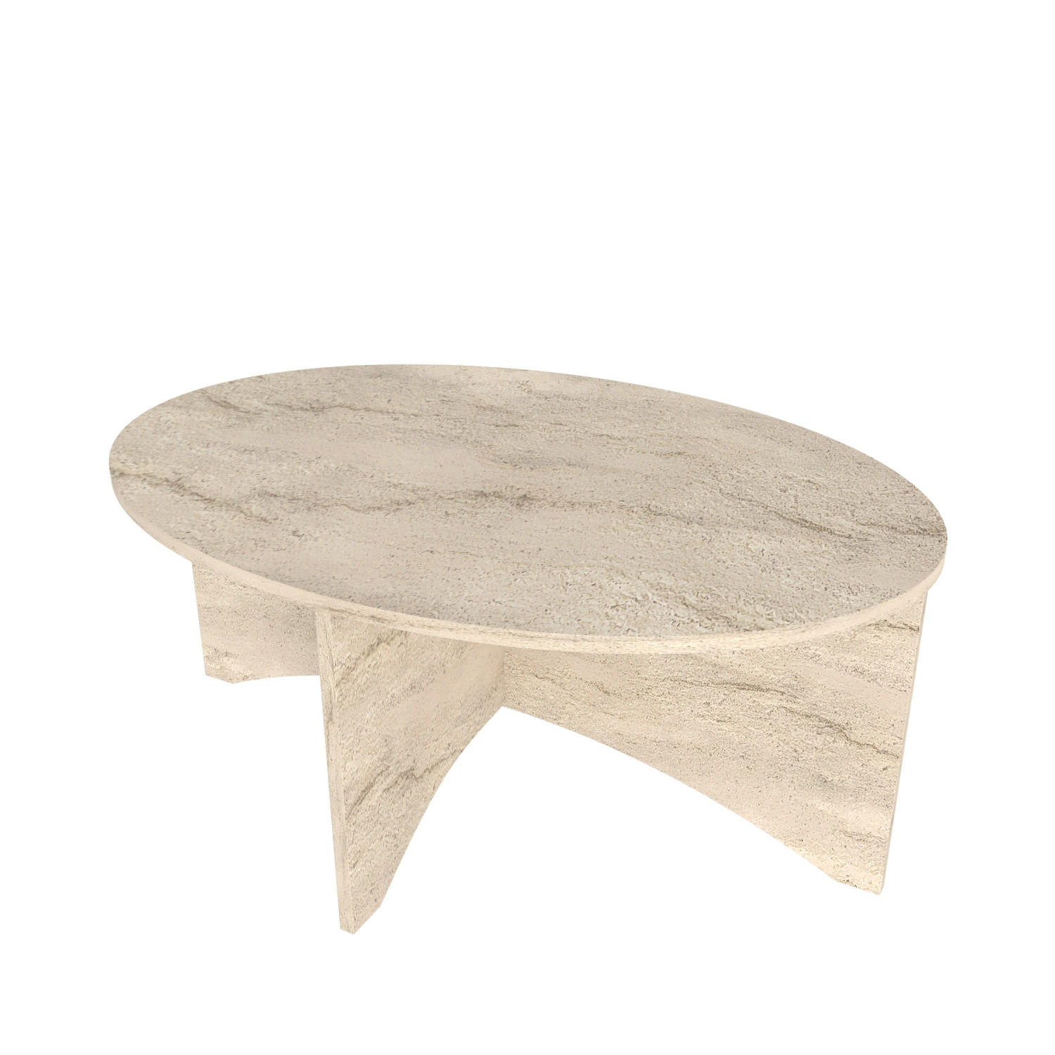 COUCHTISCH Solo Travertin - Creme, Holzwerkstoff (100/70/42cm) - Decorotika