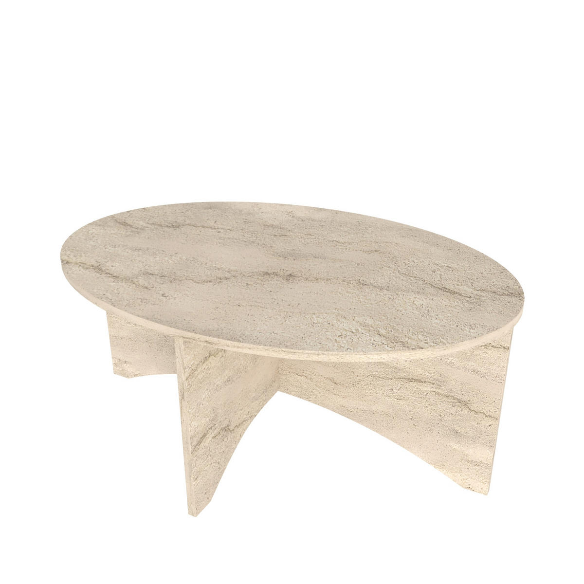 COUCHTISCH Solo Travertin - Creme, Holzwerkstoff (100/70/42cm) - Decorotika
