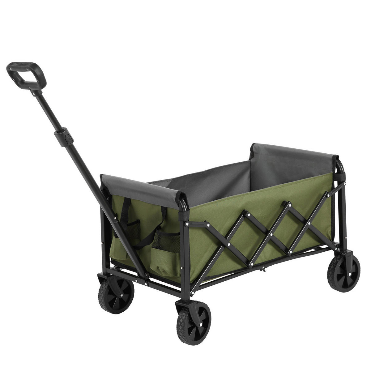 GARTENWAGEN Leichter 66 cm Army Grün – Klappbarer Outdoor Transportwagen mit All-Terrain Rädern - Grün, Metall (66/45/41cm) - Urban Meuble