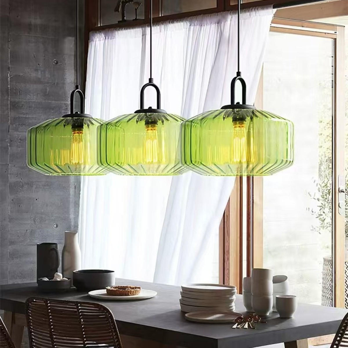LED-HÄNGELEUCHTE Grün 4W 28/28/16-150 cm - Grün, Metall (28/28/16cm) - Authentics