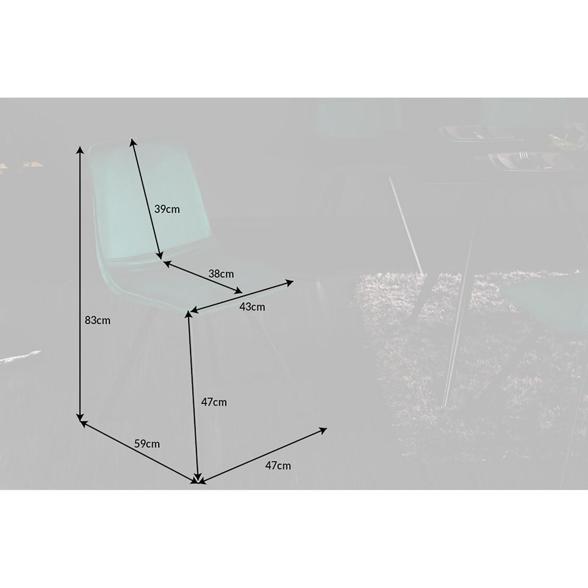 STUHL AMSTERDAM CHAIR Samt Smaragdgrün 85 cm - Schwarz/Grün, Textil/Metall (47/83/59cm) - riess-ambiente