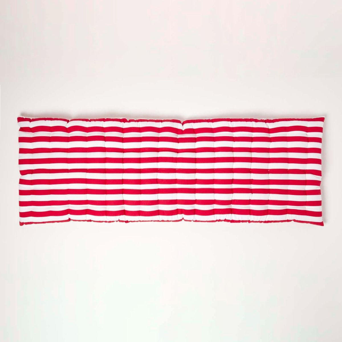 BANKAUFLAGE 3-Sitzer rot-weiß gestreift 143/48/5 cm - Rot, Textil (143/48/5cm) - Homescapes