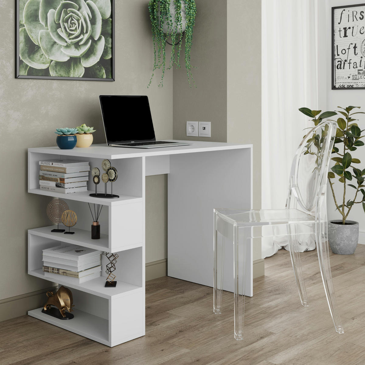 SCHREIBTISCH SOLA BRK2 Eiche Wotan - Eiche Wotan, Holzwerkstoff/Kunststoff (59/120/73cm) - Komodee