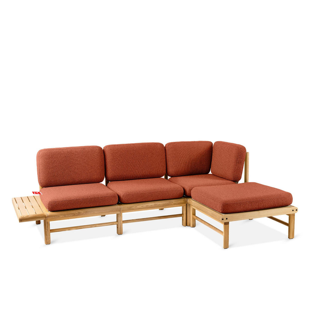 LOUNGESOFA ATREDA rechts - Orange, Holz/Textil (245/74/150cm) - KONSIMO®