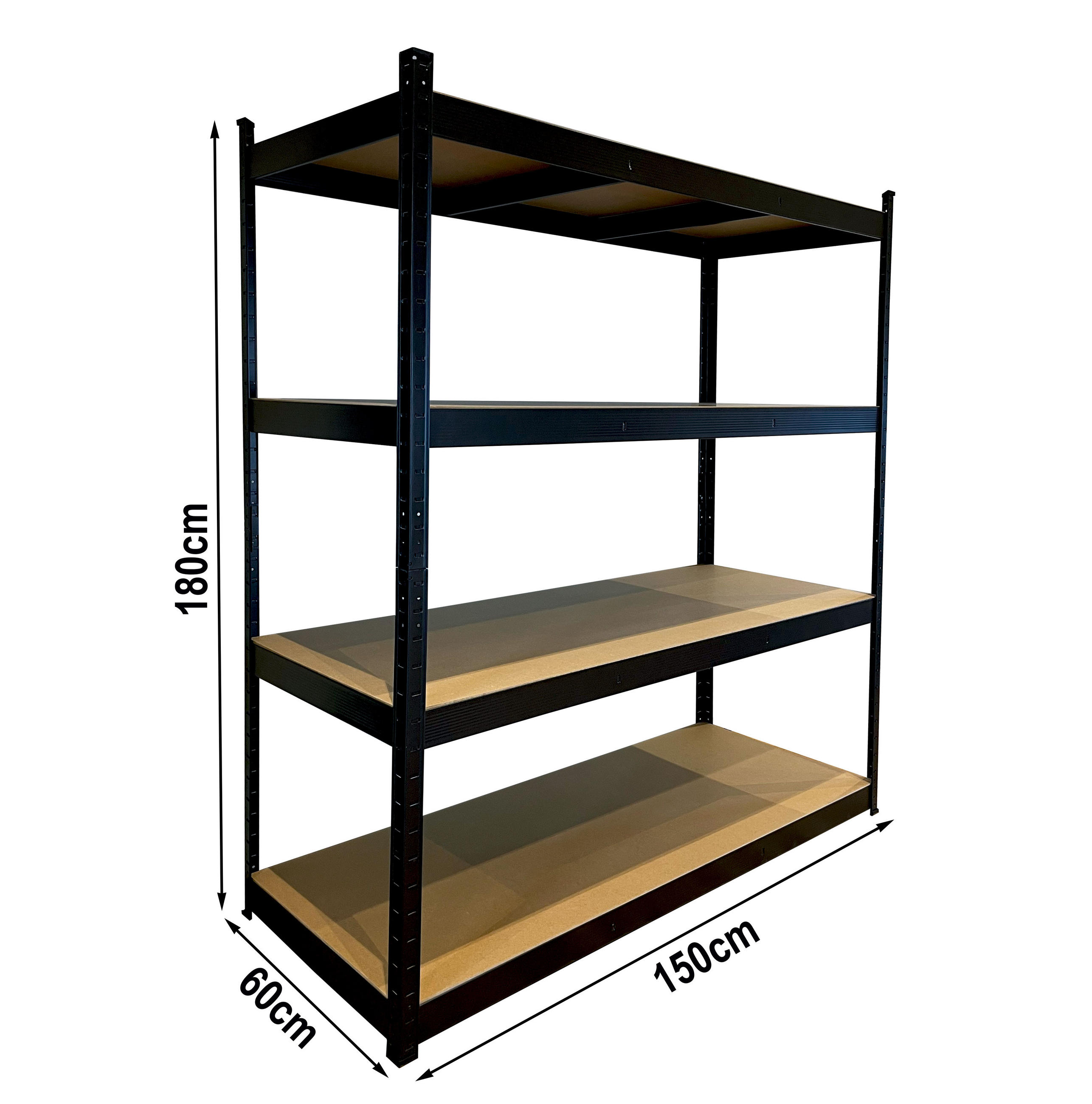 SCHWERLASTREGAL 150x60x180cm - Schwarz, Metall (150/180/60cm) - QUICK STAR