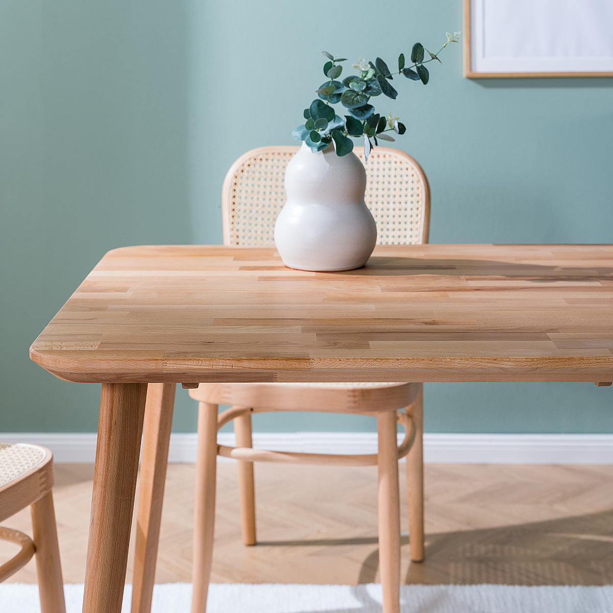 ESSTISCH - Buche massiv - Buchefarben, Holz (80/140/75cm) - home24