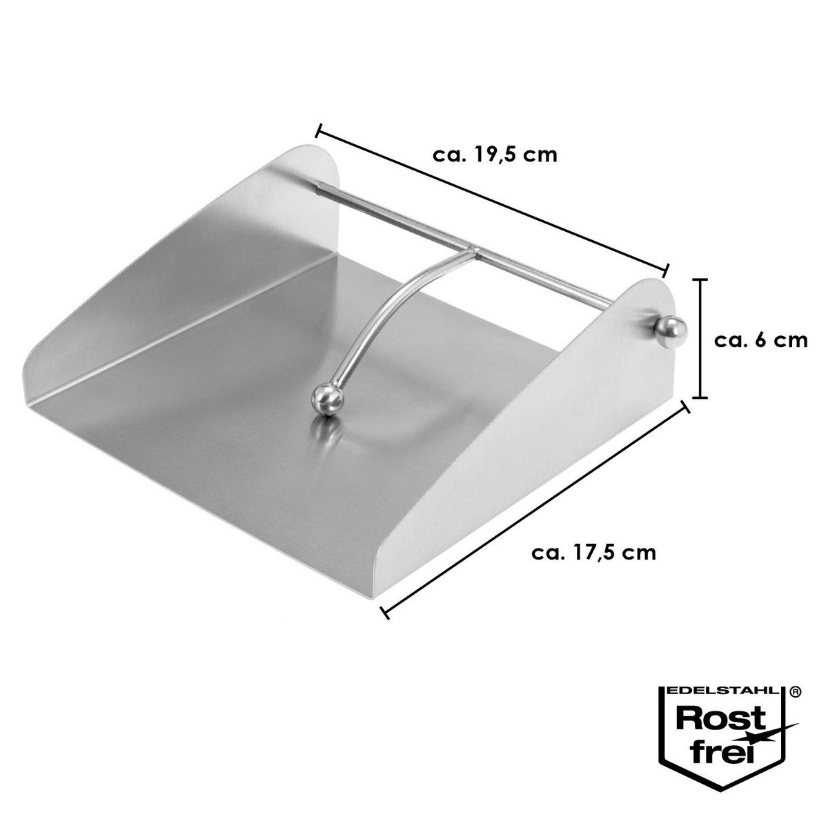 SERVIETTENHALTER, silber, Edelstahl - Edelstahlfarben, Metall (19.5/17.5cm) - bremermann