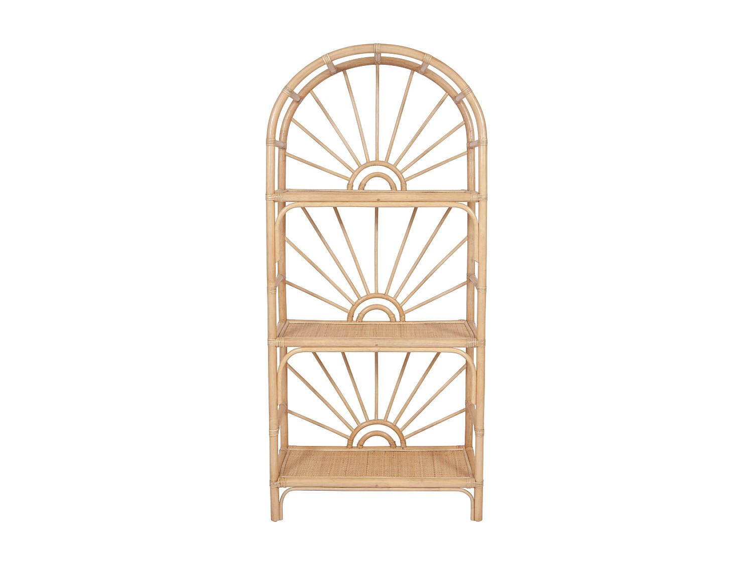 REGAL - 73 cm x 33 cm - rattan - naturfarben hell Nemeri - Naturfarben, Naturmaterialien (73/160/33cm) - Vente-Unique