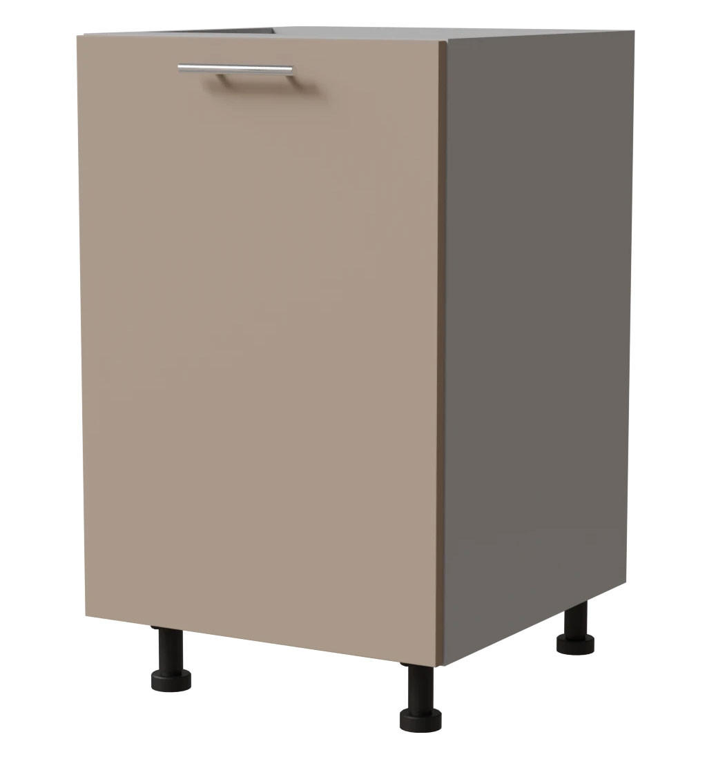 Feldmann-Wohnen Unterschrank Graubraun, Grau 50x82x50 cm