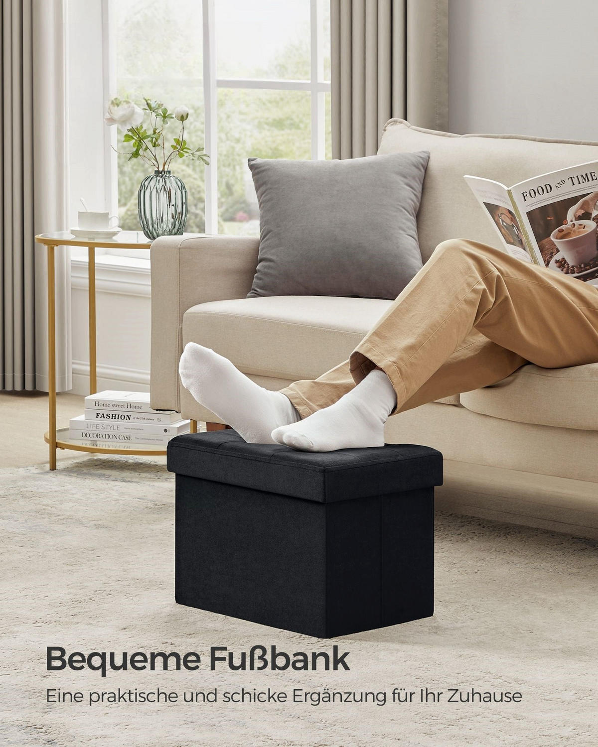 SITZBANK HARARE - Schwarz, Holzwerkstoff (41/31/31cm) - Hansiro