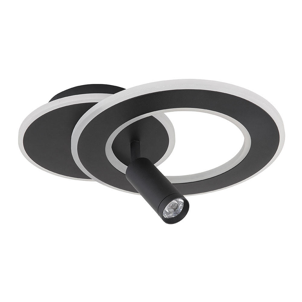 LED DECKENLEUCHTE MARIAN Schwarz Metall - Schwarz, Metall (36.5/29.2/13.5cm) - Globo Lighting