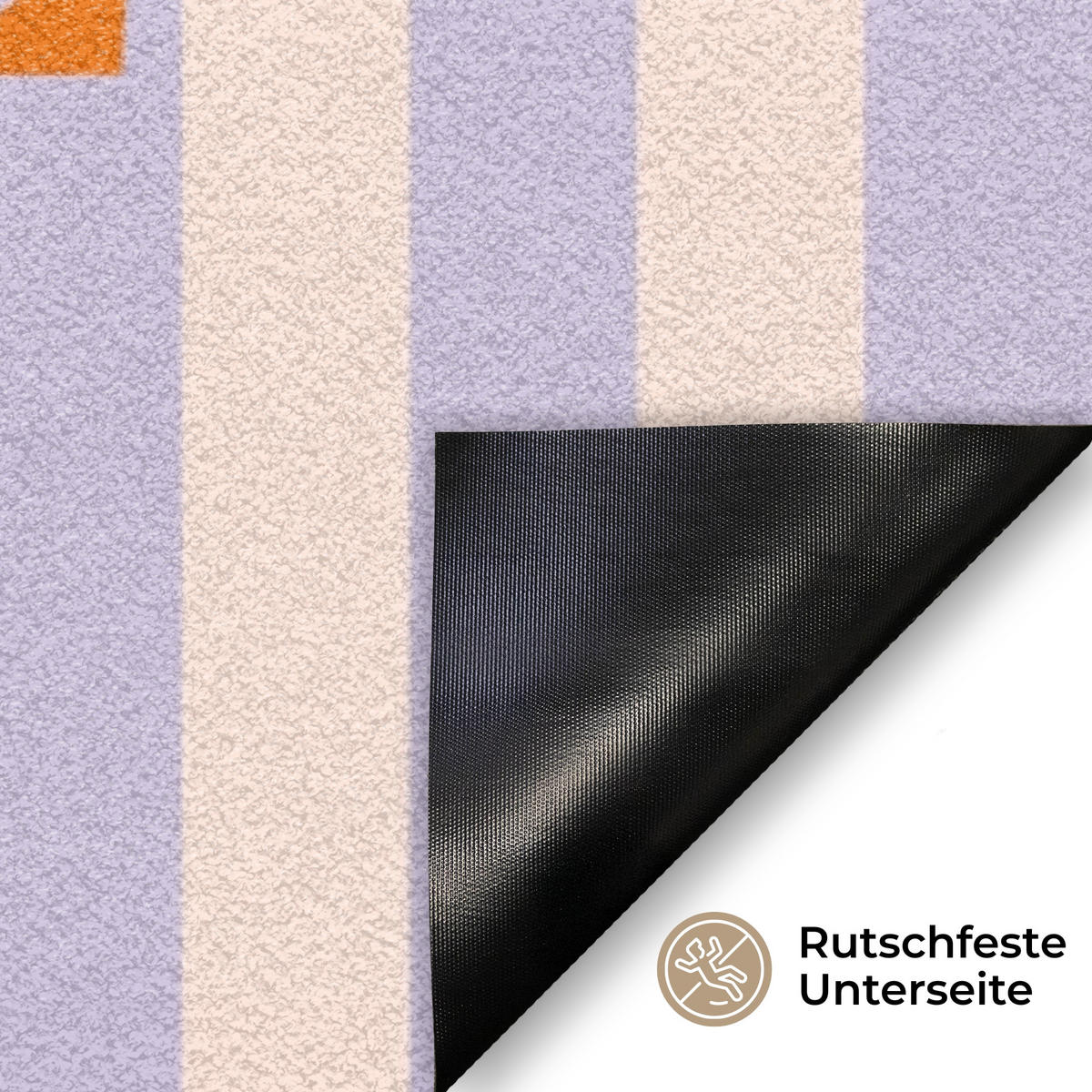 FUSSMATTE Lila – Orange – Streifen – Startseite 60x40 cm - Flieder, Kunststoff (60/0.4cm) - MuchoWow