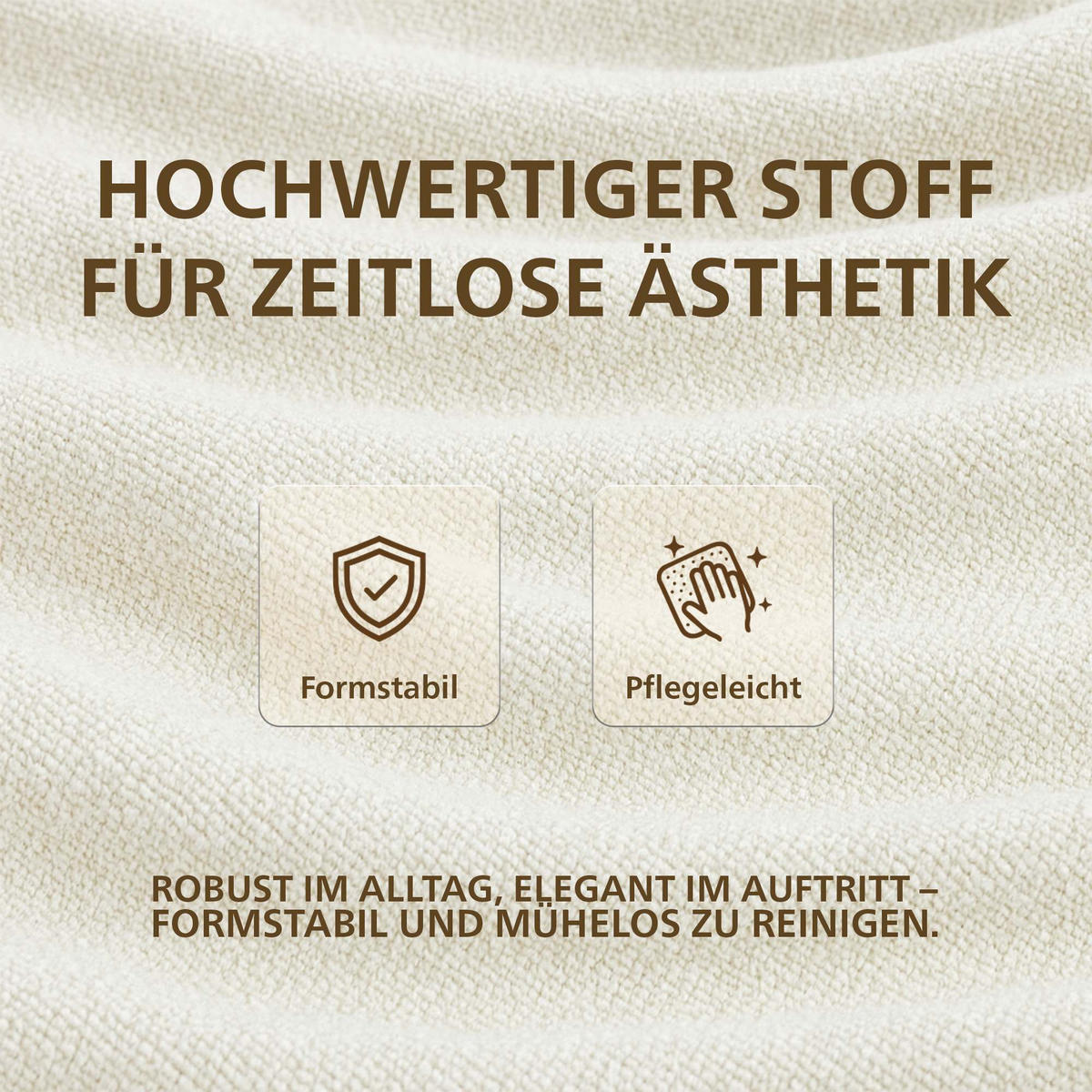 ESSZIMMERSTUHL Stoff Creme - Creme/Schwarz, Textil/Metall (58/85/63cm) - CLP