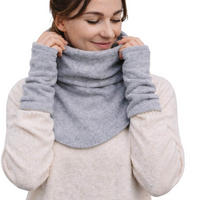 TRAGEZUBEHÖR Fleece Schalkragen und Stulpen - Grau, Textil (1/0.5/30cm) - Hoppediz