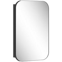 BAD Spiegelschrank Spanplatte Glas Schwarz - Schwarz, Holzwerkstoff (40/60/10cm) - HOMCOM
