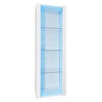 VITRINE DE-38250 55/38/166 cm mit 3 Glasfächern und LED-Beleuchtung Weiß - Weiß, Holzwerkstoff (55/166/38cm) - ComfortXL