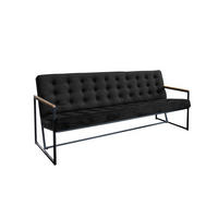 POLSTERBANK ARLY Schwarz Velvet - Schwarz, Textil (173/80/77cm) - KAWOLA