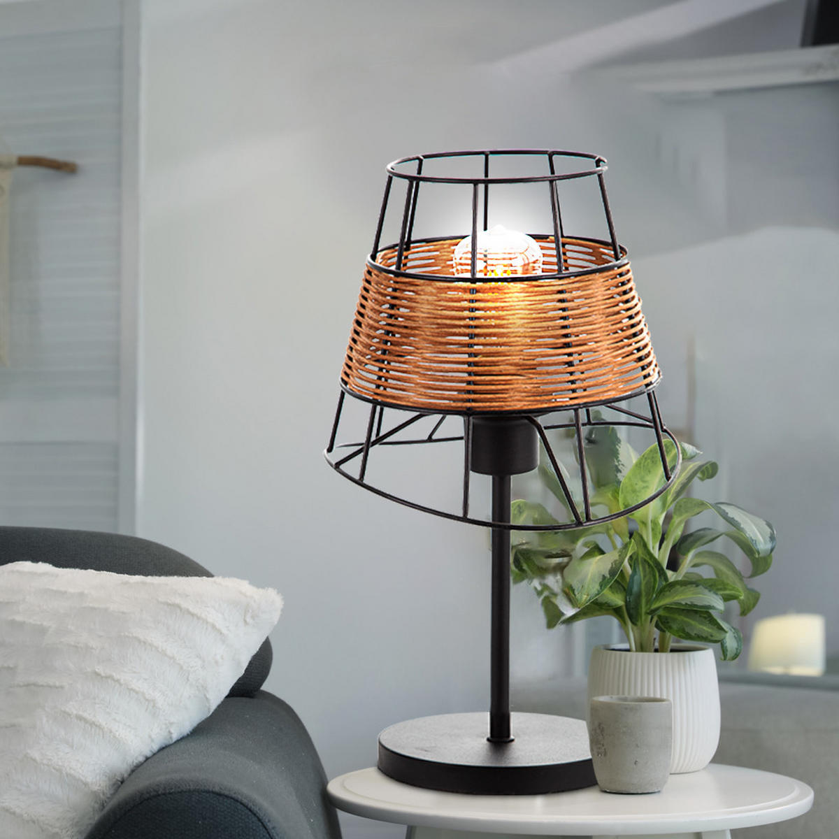 TISCHLEUCHTE ESRA Metall Braun - Braun, Metall (20/20/35cm) - Nowa