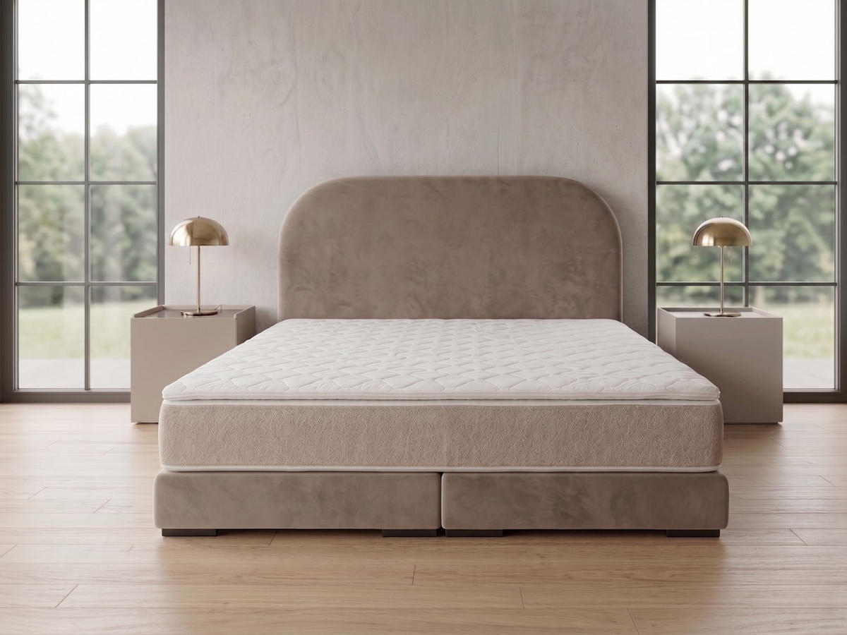 POLSTERBETT LEON1 90x 200 cm Farbe: Creme - Creme, Textil (90/200cm) - A&J MöbelLand