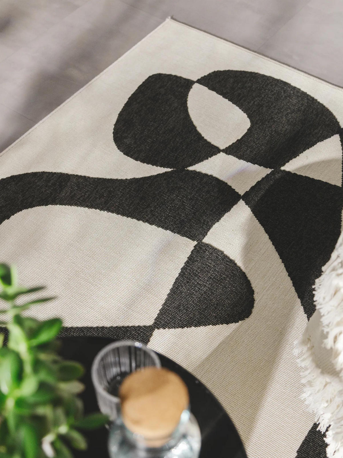 OUTDOORTEPPICH Taro Schwarz/Weiß 120x170 cm - Schwarz, Kunststoff/Textil (120/170cm) - benuta Pop