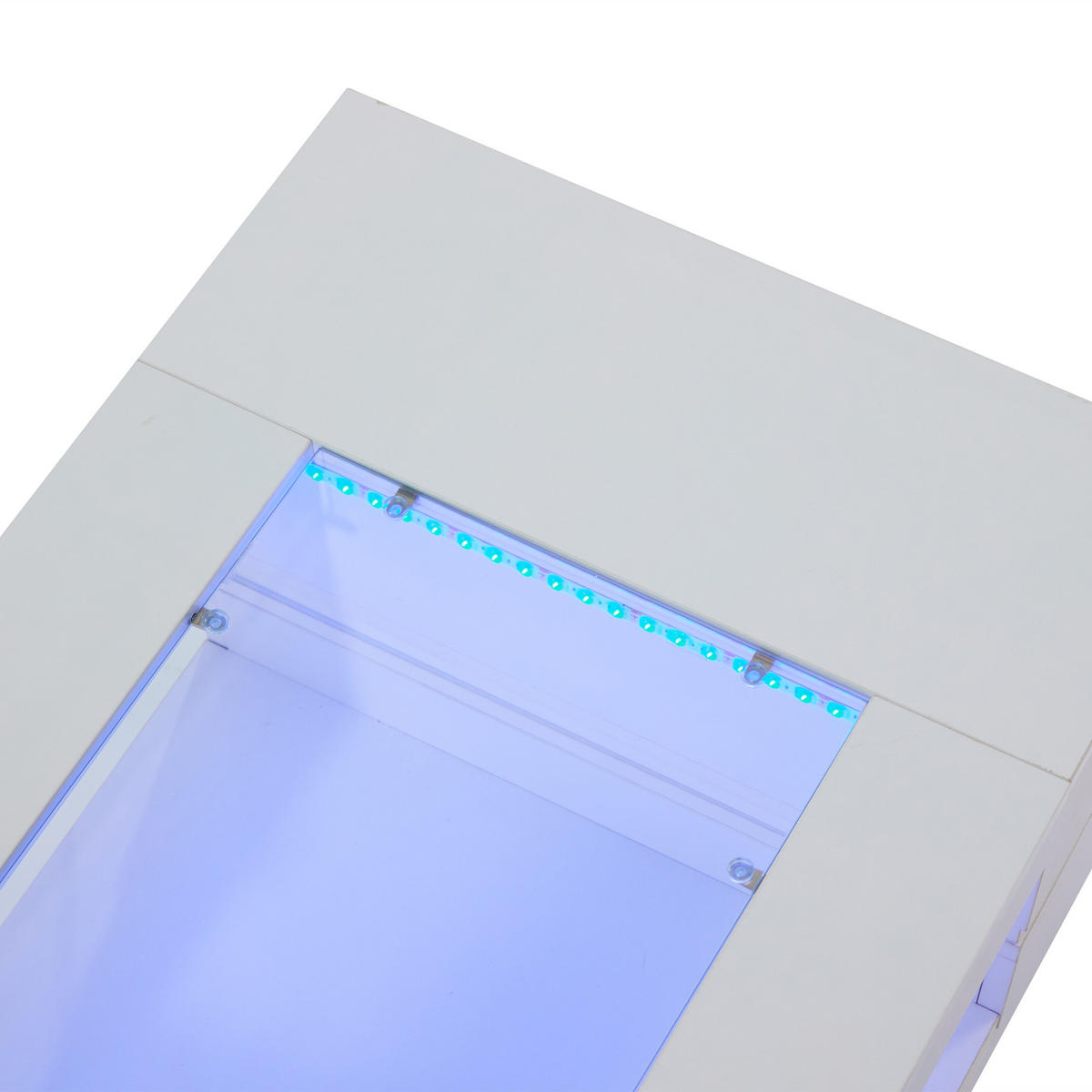 COUCHTISCH 100/50/35 cm weiß mit LED-Beleuchtung und App-Steuerung - Weiß, Holzwerkstoff (100/50/35cm) - OKWISH