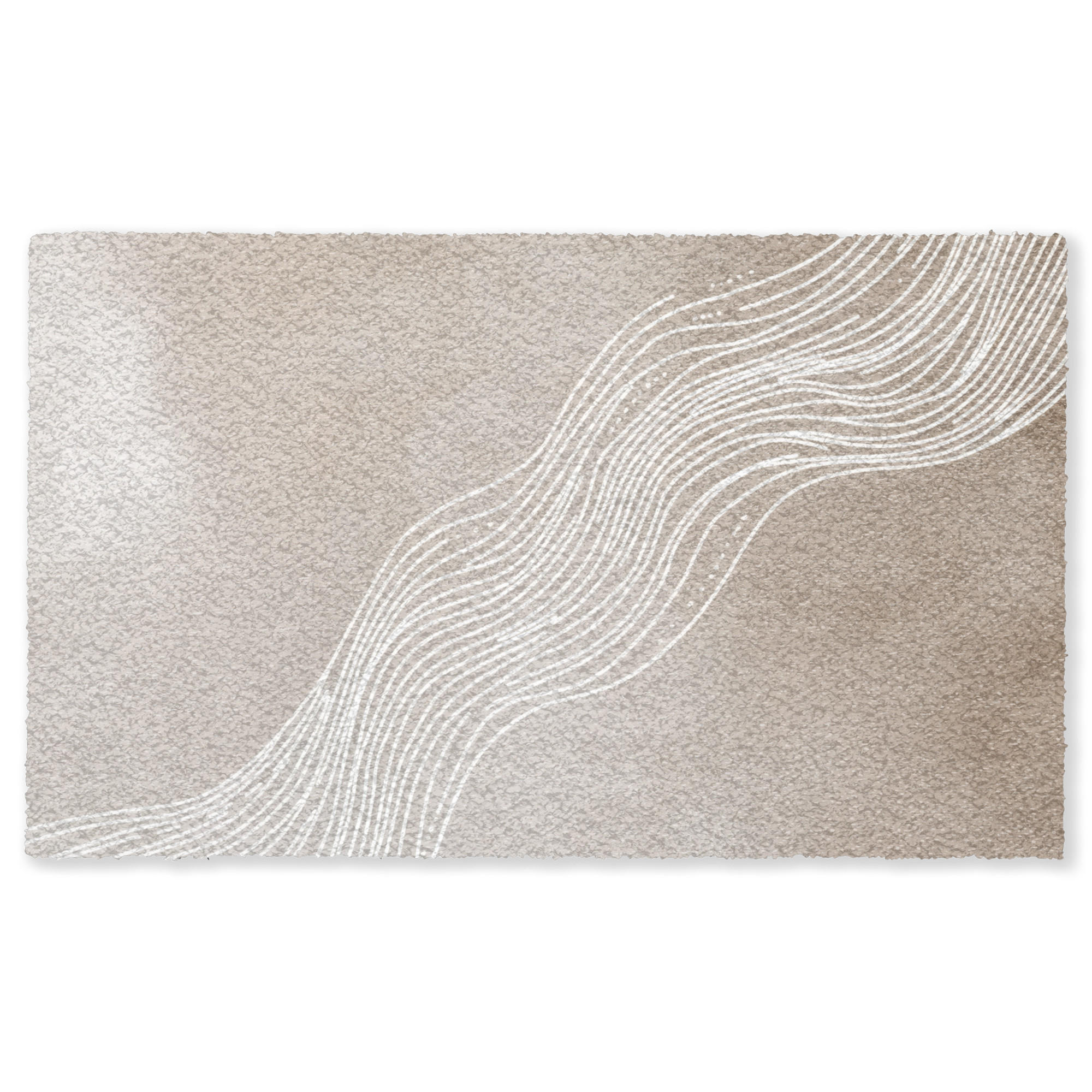 FUSSMATTE Wellenlinien - Fließend - Sandfarben Fußabtreter 150x90 cm - Beige, Kunststoff (150/90cm) - MuchoWow