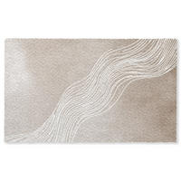 FUSSMATTE Wellenlinien - Fließend - Sandfarben Fußabtreter 150x90 cm - Beige, Kunststoff (150/90cm) - MuchoWow