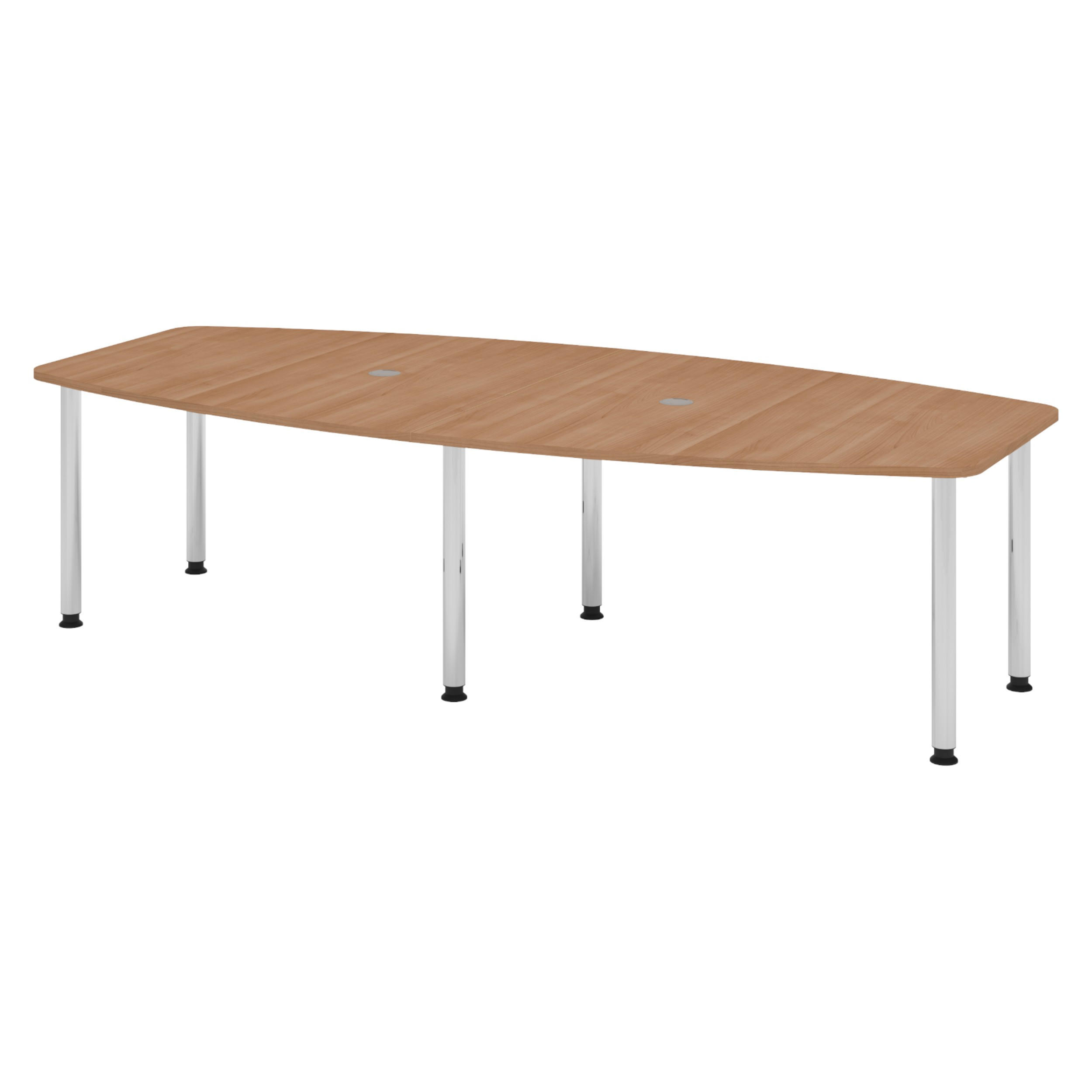 KONFERENZTISCH mittel KT28 130/280/74,5 cm in Nussbaumfarben/Chromfüße - Chromfarben/Nussbaumfarben, Holzwerkstoff (130/280/74.5cm) - bümö