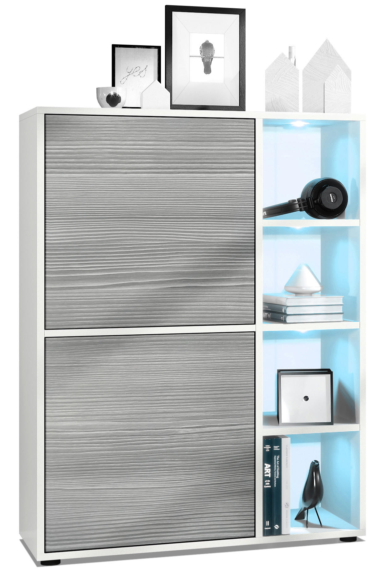 HIGHBOARD Cuba Türen in Avola-Anthrazit - Anthrazit, Holzwerkstoff (79/105.5/35.5cm) - Vladon