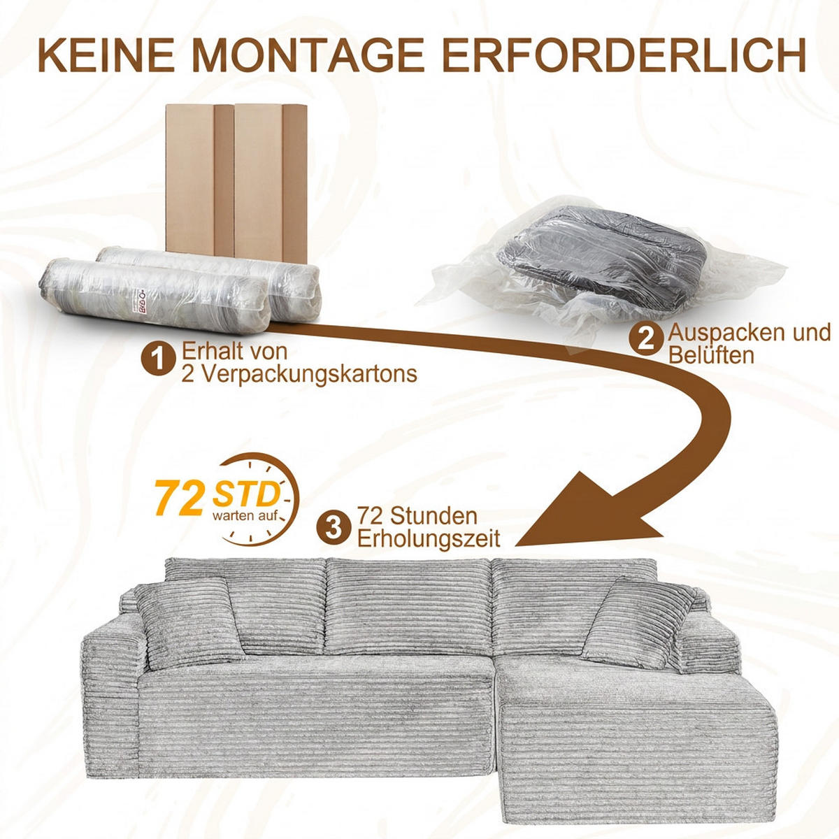 ECKSOFA 252.5/163/65 cm Schwarz mit Chaiselongue, Rechte Seite - Schwarz, Textil (252.5/163cm) - Oxeza