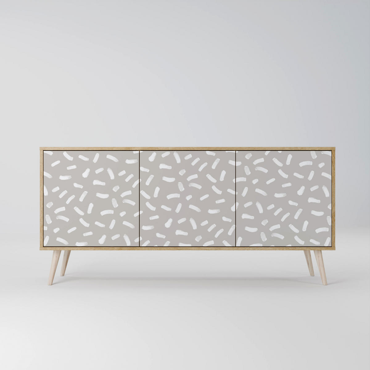SIDEBOARD PASSING SECONDS, Eicheneffekt, 164,5x42x77,5 cm, 3 Türen - Eichefarben/Buchefarben, Holzwerkstoff/Buchenholz (164.5/77.5/42cm) - SpaceRebels
