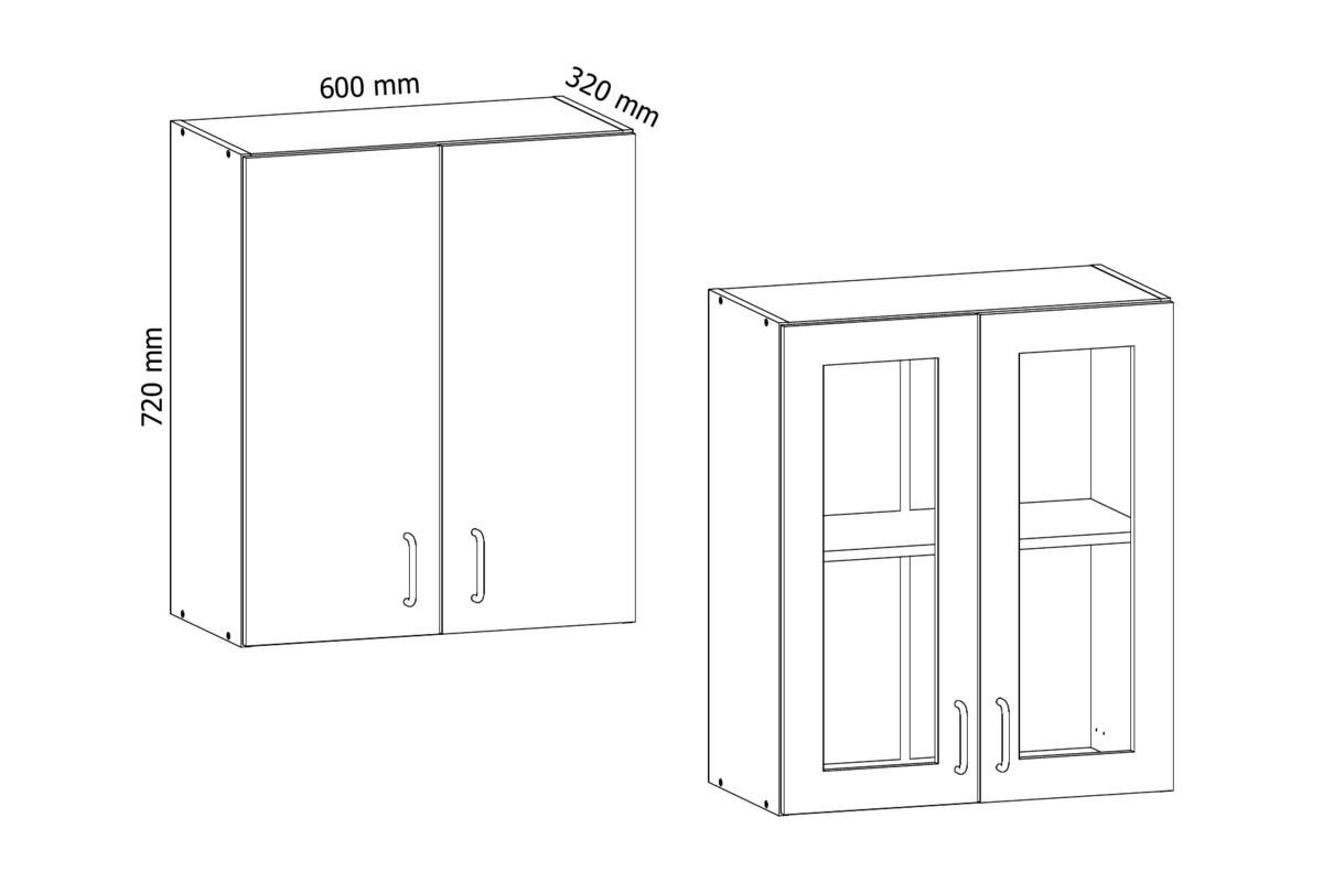 GLASHÄNGESCHRANK G60S – Sycylia Milano – Milano / Walnuss - Walnussfarben, Glas/Holzwerkstoff (60/72/32cm) - ROYAL24_MARKT
