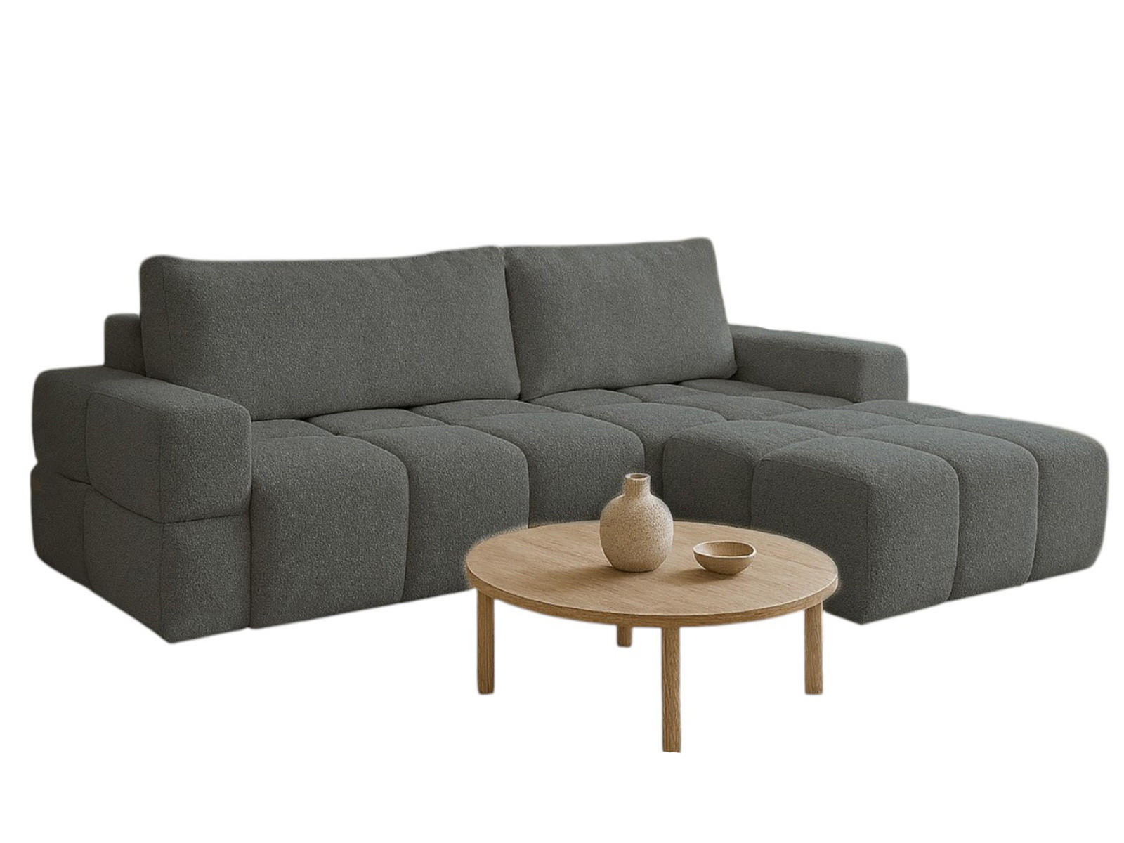 ECKSOFA L Graphit LORIN - Graphitfarben, Textil (255/165cm) - Compleo24