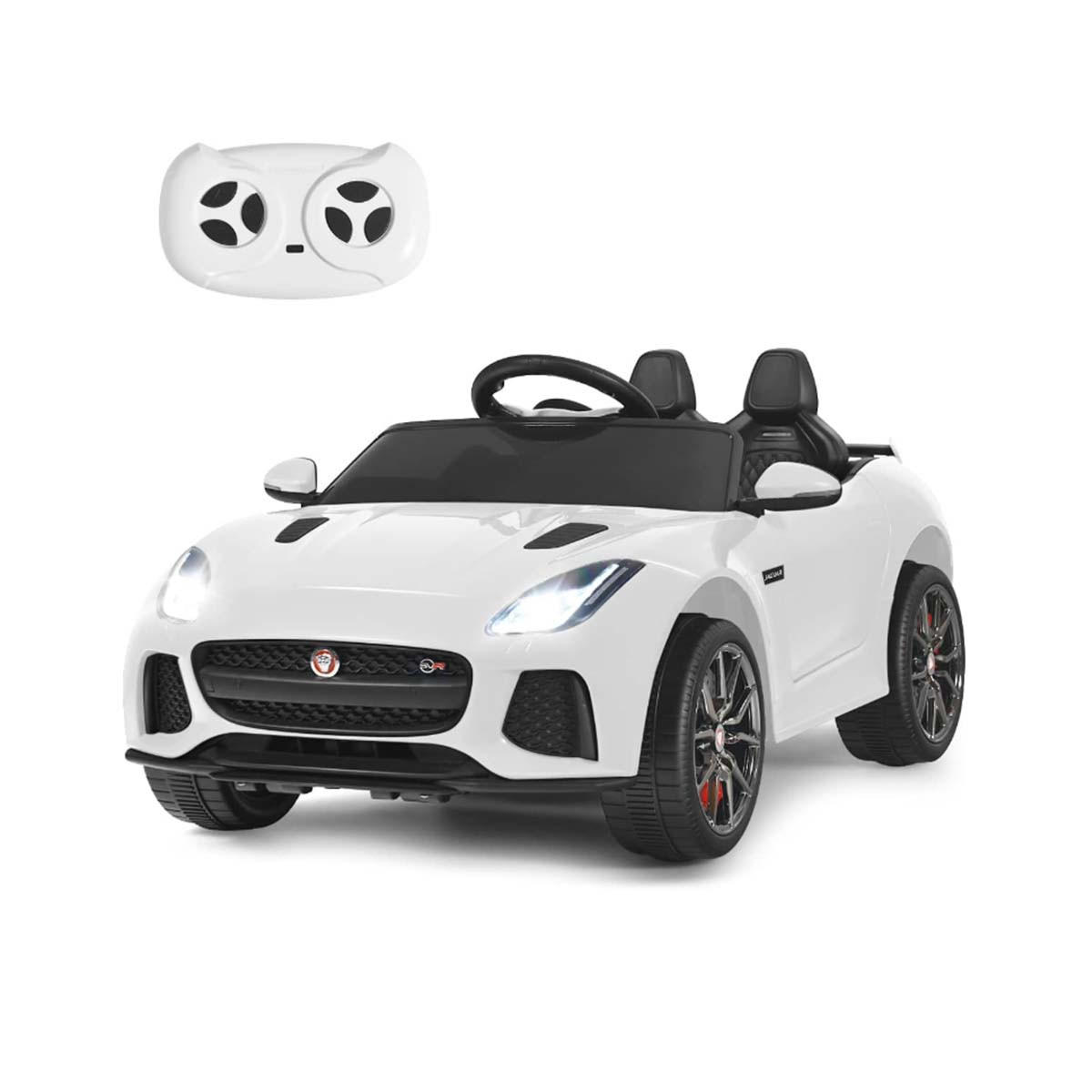KINDERAUTO Jaguar 12V Elektro Weiß - Weiß, Kunststoff (107.5/66/50cm) - COSTWAY
