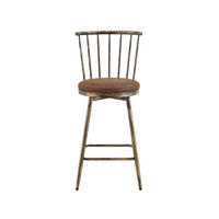 BARHOCKER 2er-Set Braun mit Rückenlehne und PU-Leder - Braun, Leder (39/96/39cm) - PANGIVO